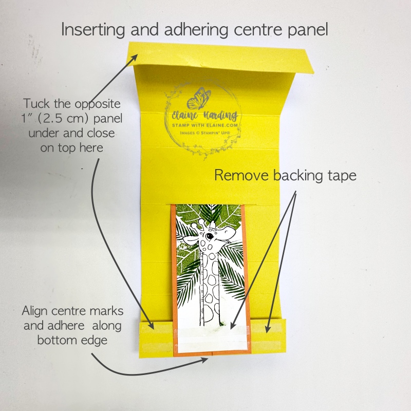 remove backing tape, align centre points and adhere