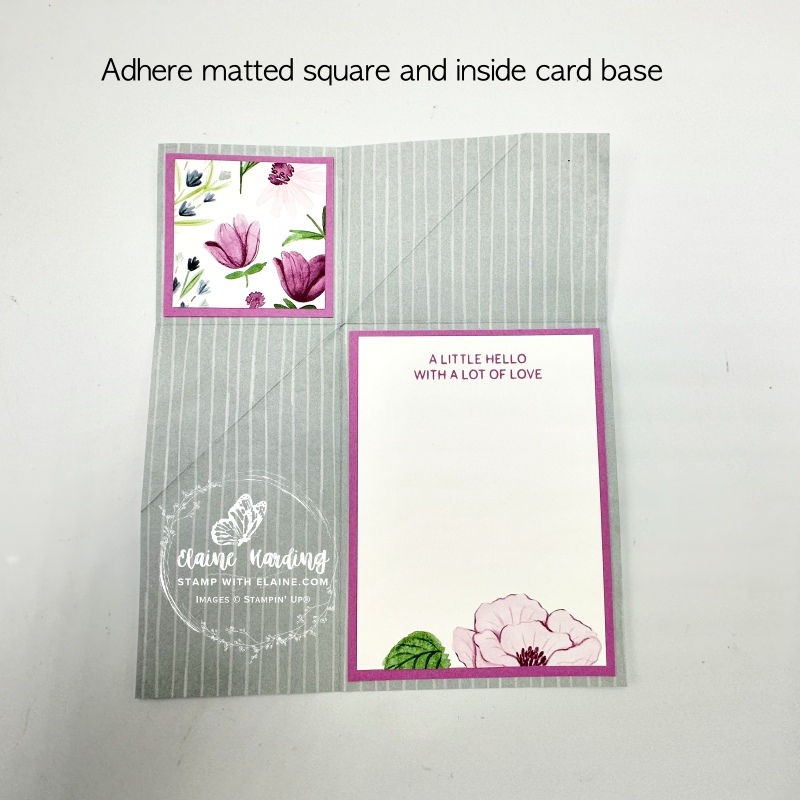 how to adhere corner square and inside card