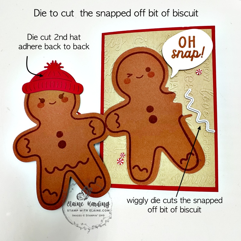 mini gingerbread card front  opened die used