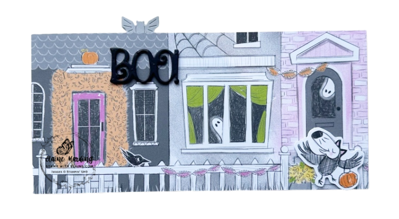 landscape Halloween card  with Spooky Halloween bundle