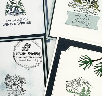 snk pk Winter scene 4 cards