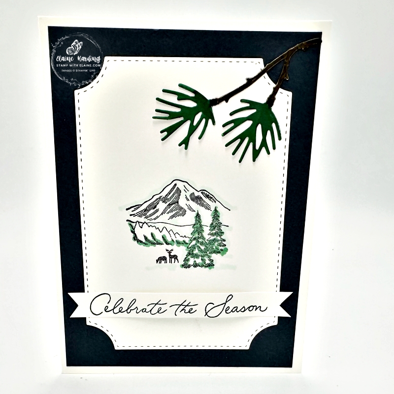 Basic White and Secret Sea Winter scene with deer