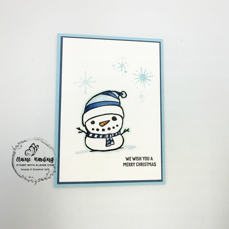 Balmy Blue Snowman Festive Friends card