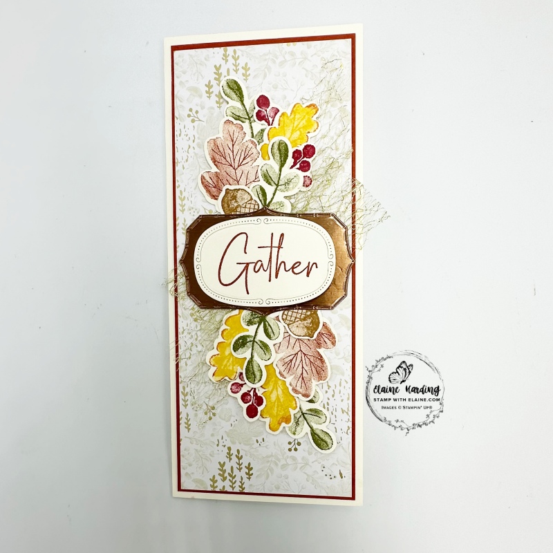 Long slim autumn card with Gathering Moments