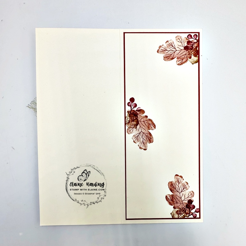 Inside Long slim autumn card with Gathering Moments