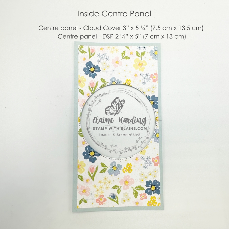 centre panel with 2nd largest stylish shape aperture die cut in middle