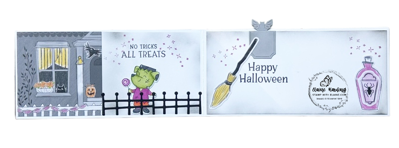 Inside left and right panel of Halloween card with Spooky Halloween and Spooky Sweet DSP