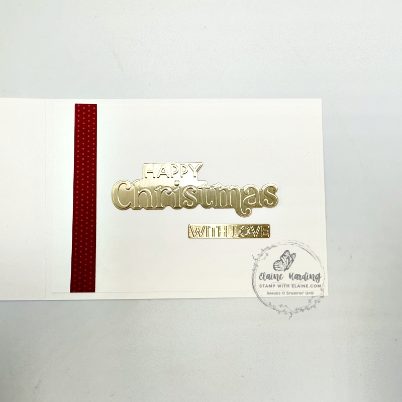 Inside gold embossed Christmas words hybrid embossing folder