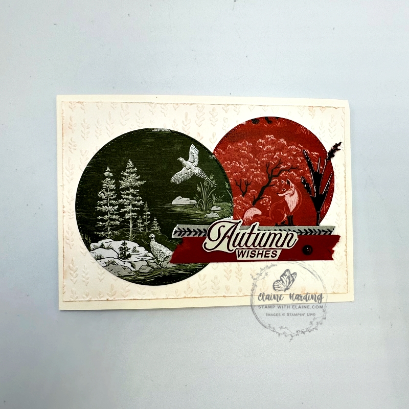 landscape Very Vanilla autumn wishes card with circles