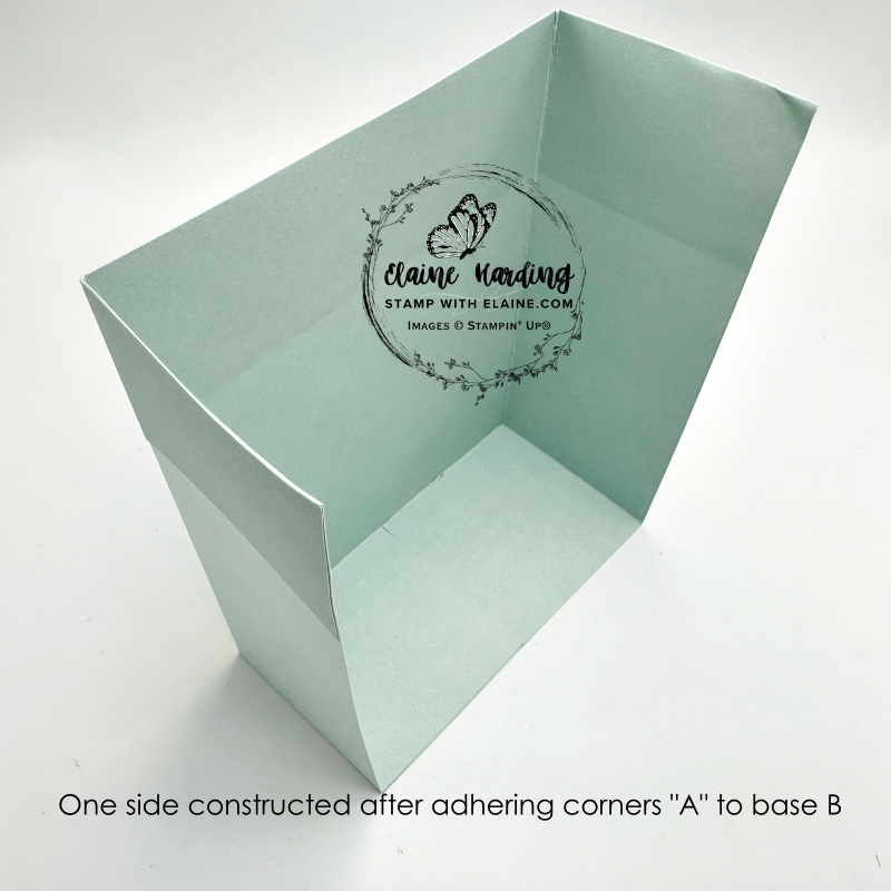 assembling side 1 of gift bag