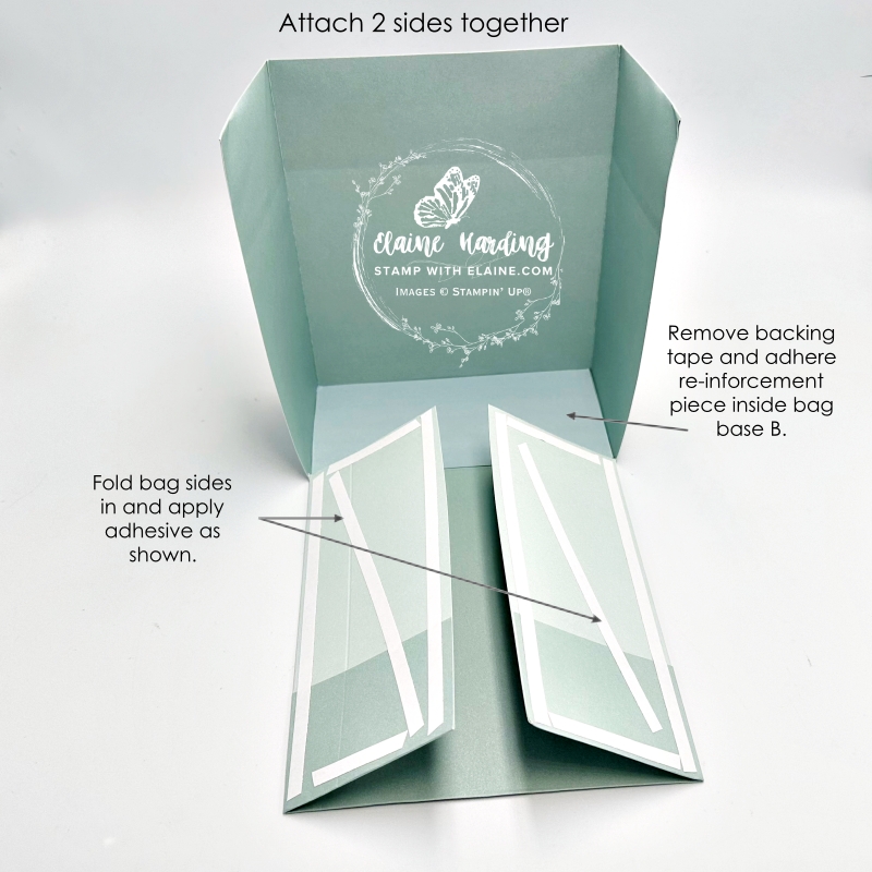 how to attach side 2 to side 1 of gift bag