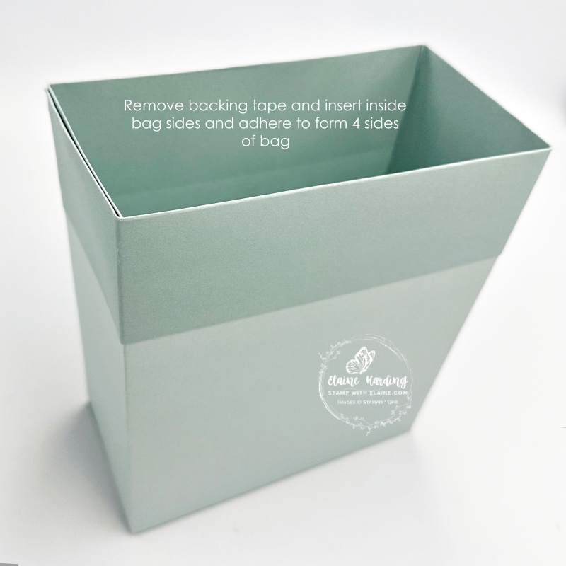 how gift bag should appear after base adhered together