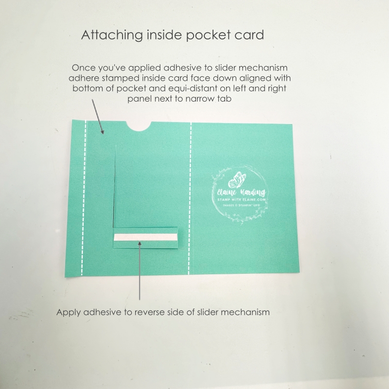 attaching adhesive to pocket slider mechanism
