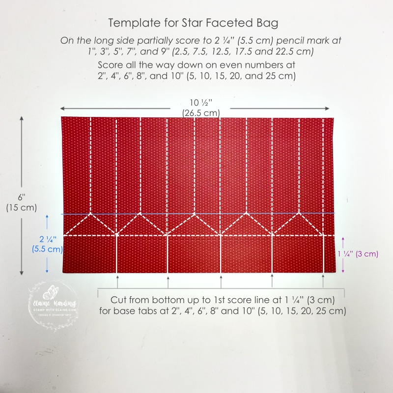 how to cut and score star faceted bag