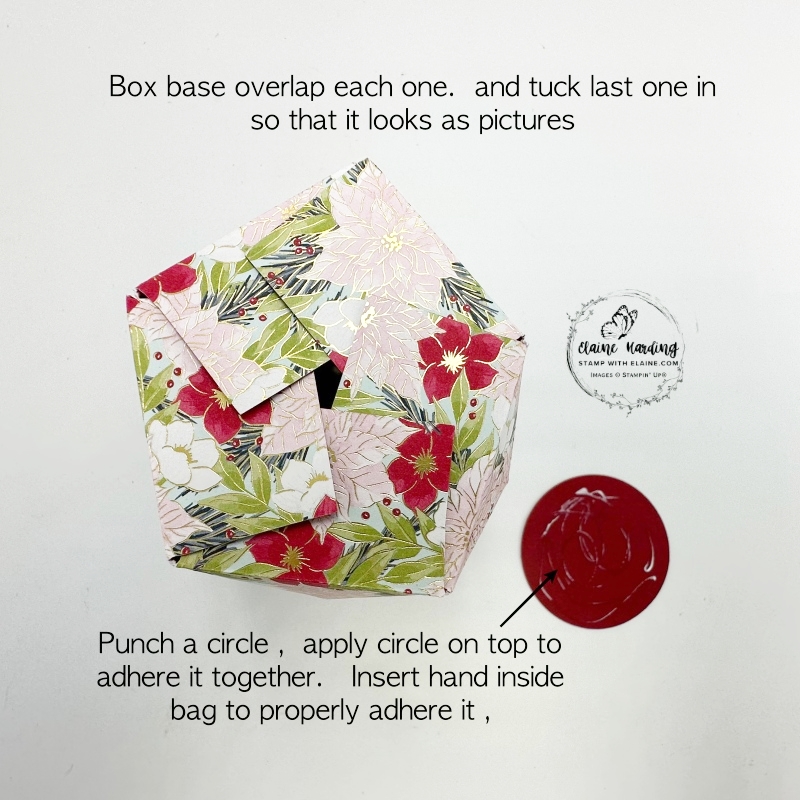 how to adhere bottom base of faceted pinched star gift bag