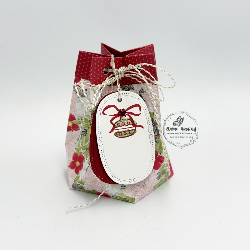 Faceted pinched star gift bag with Traditions of Christmas