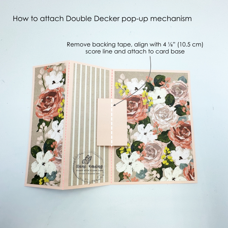 how to attach double decker pop-up mechanism to card base