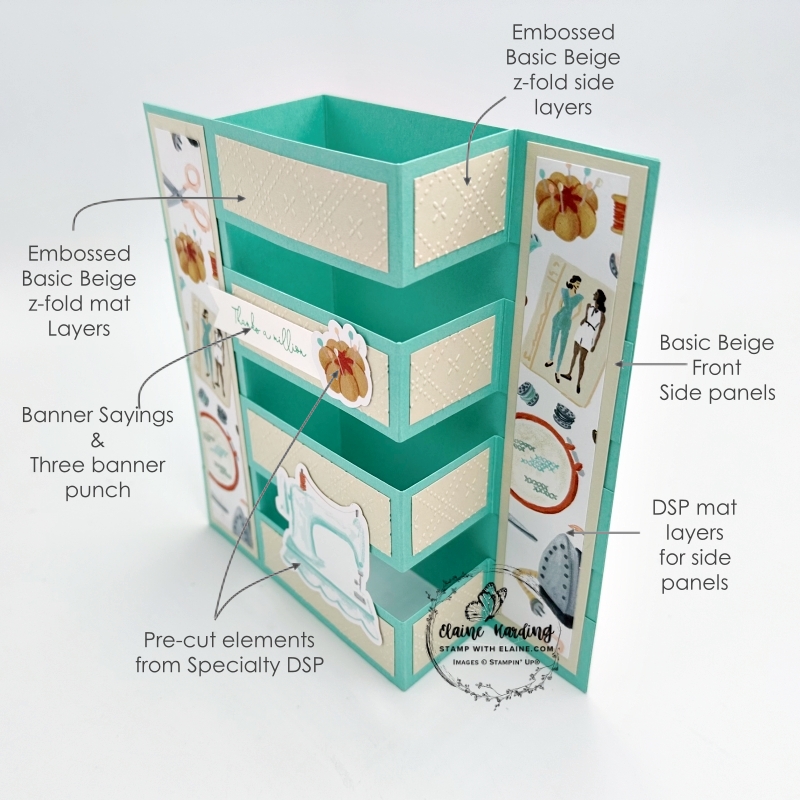 Coastal cabana quadruple z-fold pictorial reference