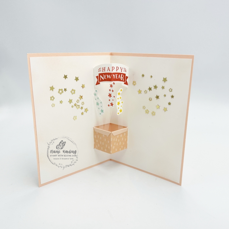 inside petal pink happy new year card