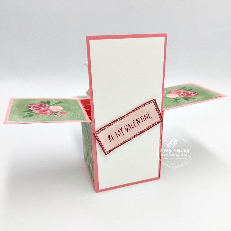 back of card in a box with love notes papers