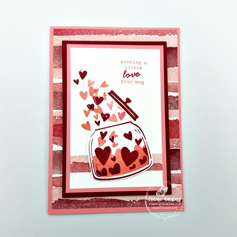 Flirty Flamingo valentine card with Sweet Jar