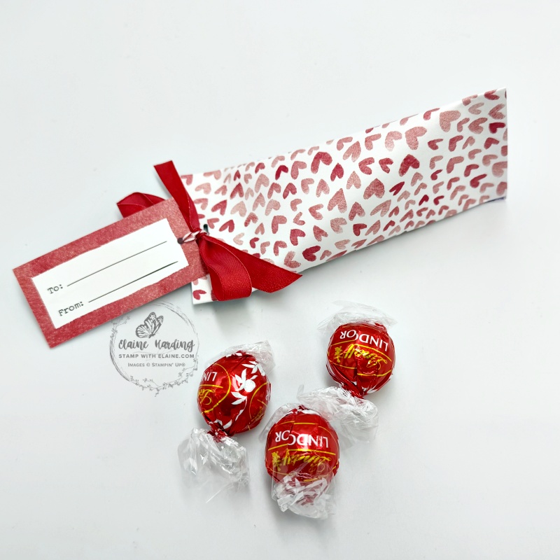 Reverse sour cream valentine treat pouch