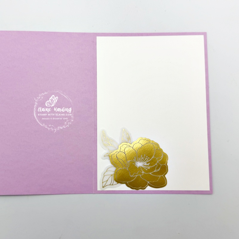 inside mother's day card with gold ephemera