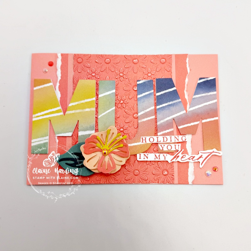 two tone technique party alphabet mother's day card