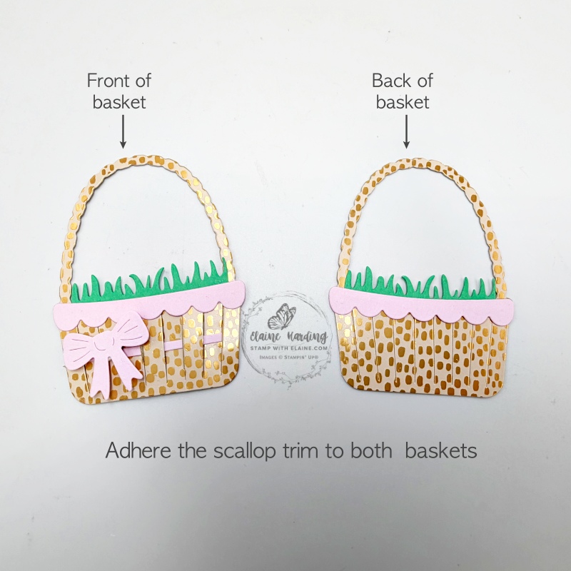 front and back of baskets with scallop/grass trim