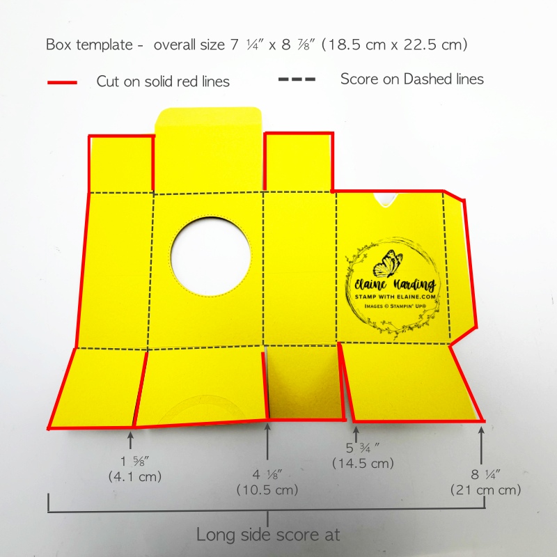 easter box template and long side scoring guide