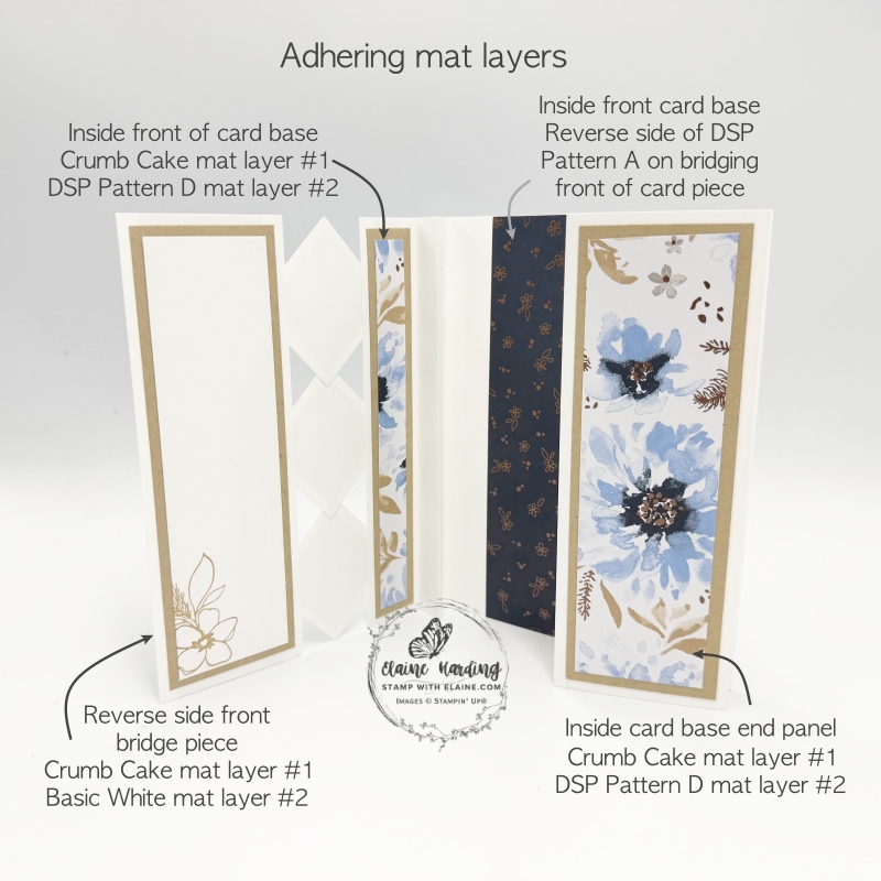 adhering mat layers for diamond bridging fun fold dcard