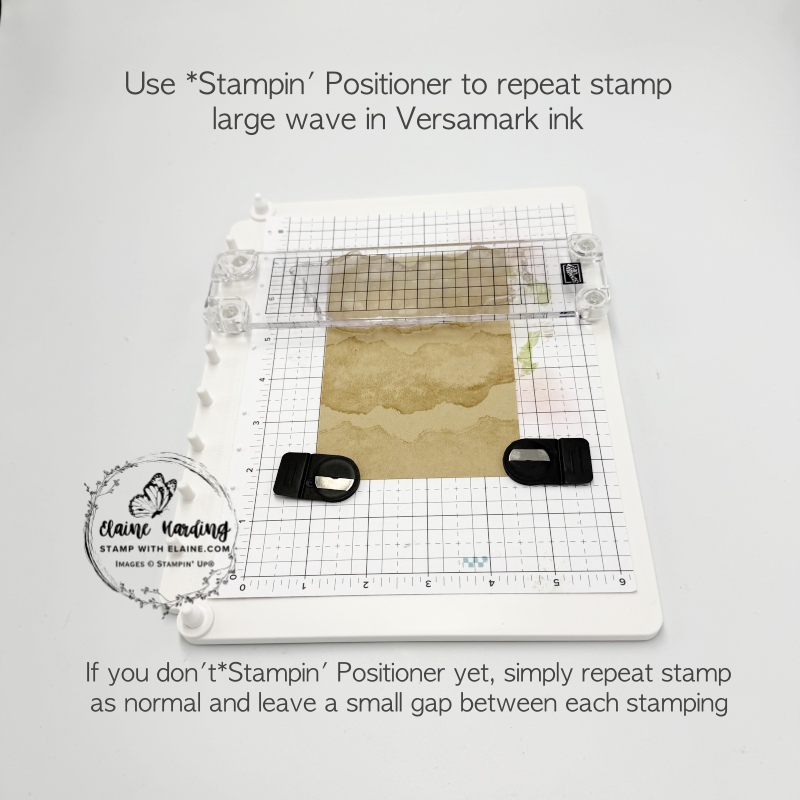 stampin' positioner tool to stamp large wave
