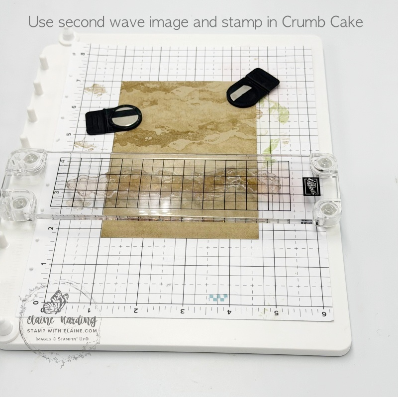 repeat stamp in between gaps with smaller wave stamp