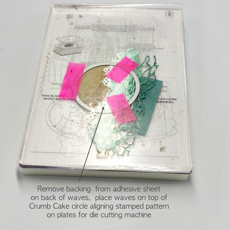 how to adhere waves to circle and die cut