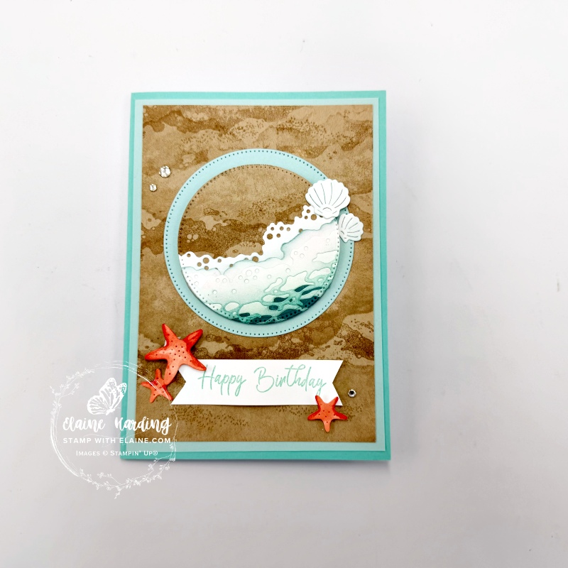 Coastal Cabana birthday card with Rolling Waes