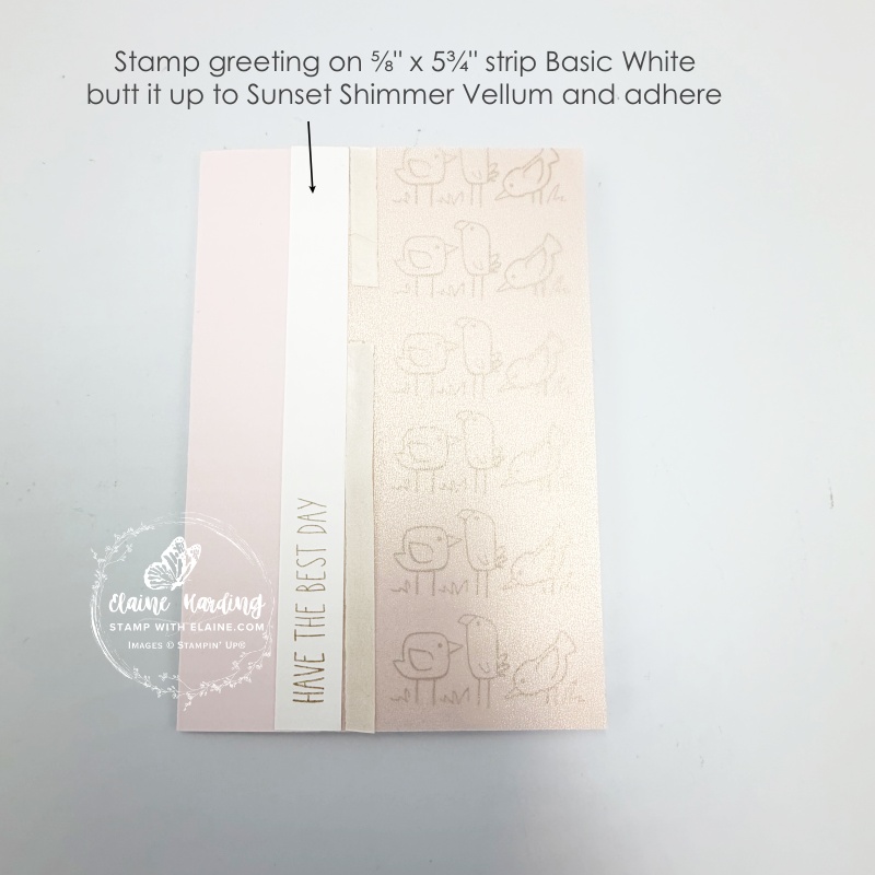 where to stamp and adhere gretting strip