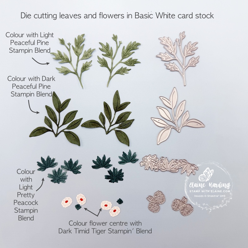 die cutting detailed leaves, broad leaves, small leaves, floral elements