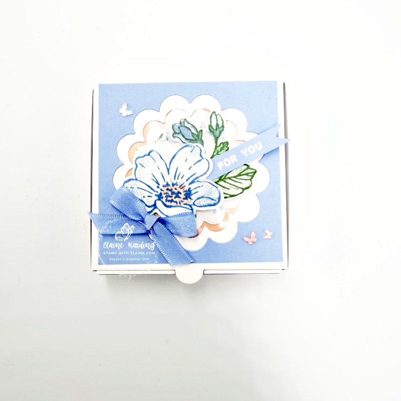 Scalloped window gift box with Boutique Blossoms
