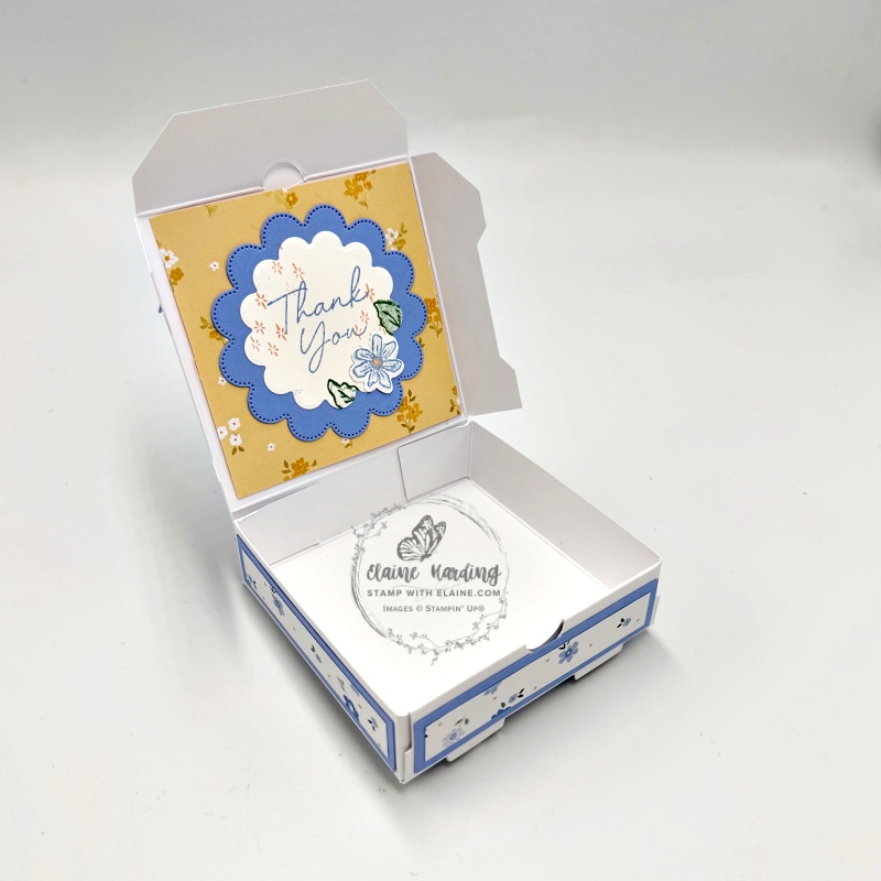 inside scalloped window gift box with Boutique Blossoms