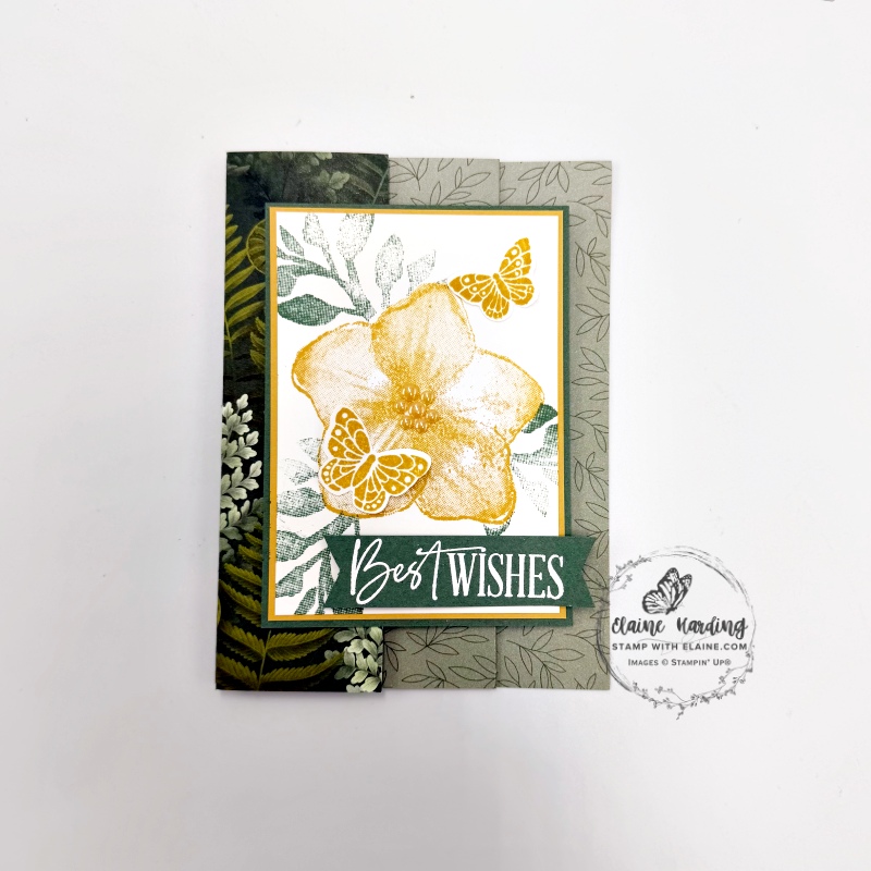 Best wishes trifold card with opulent oasis and Moonlit Flora SDSP