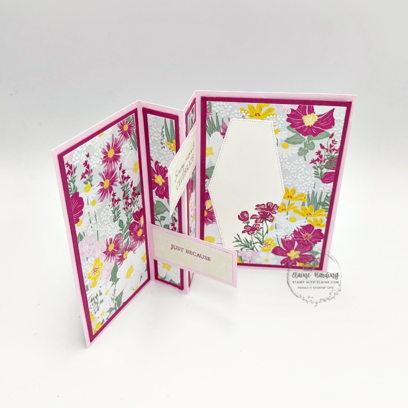 inside fun fold flowering meadow card
