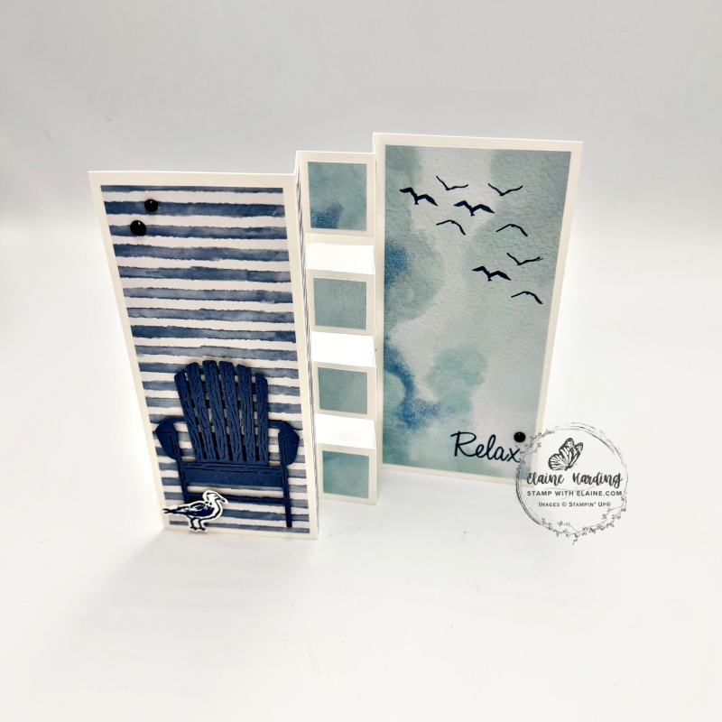 alternate front of fun pop-out column card with Lakeside Retreat Paper Pumpkin kit