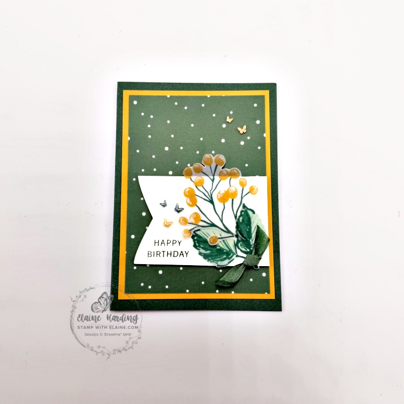 birthday card with Berry Botanical vellum
