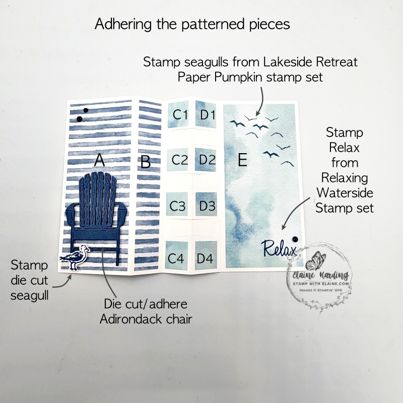 adhering pieces for panels on alternate card Lakeside Retreat Paper Pumpkin kit