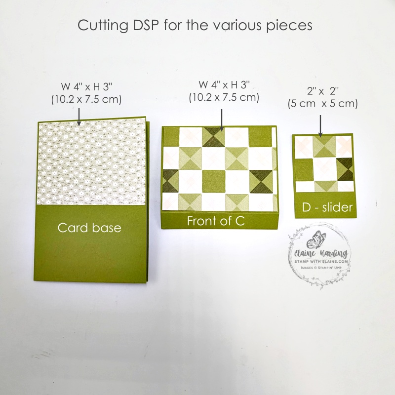 Adhere die cut DSP pieces 