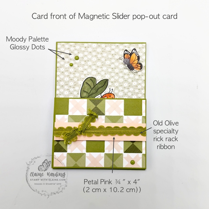 card front of Magnetic slider pop-out card