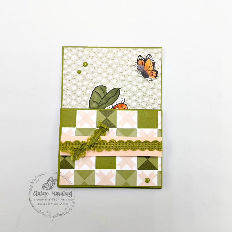magnetic pop up slider card closed with Cute as a Bug