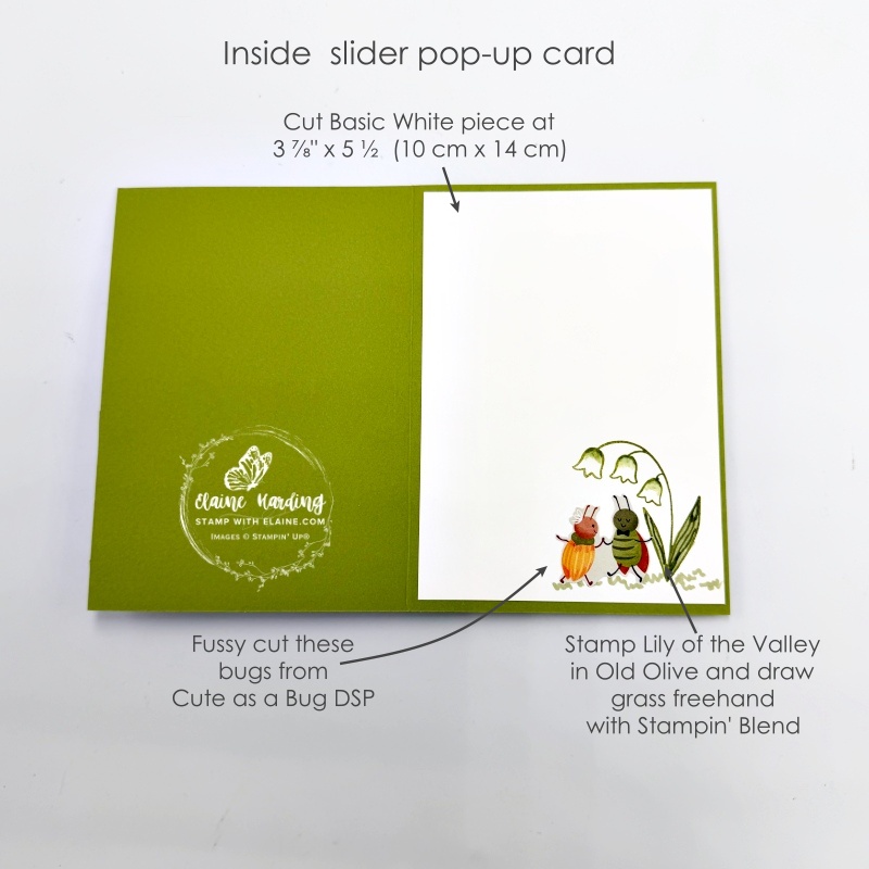 inside slider pop-out card stamped and fussy cut images