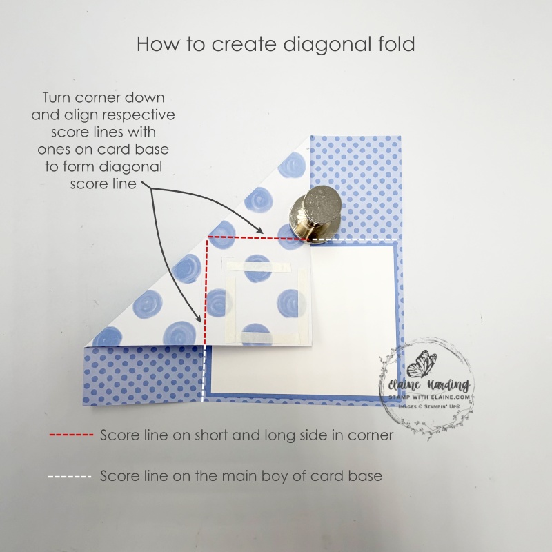 how to create the diagonal fold intersecting through square