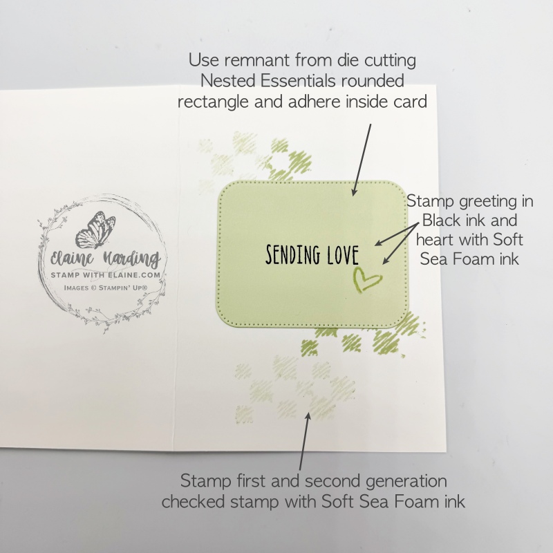 picture instructions for inside of card Wild Bunch
